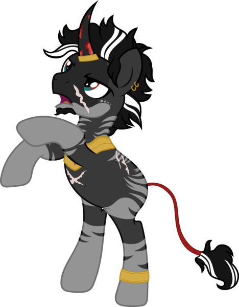 Size: 1321x1694 | Tagged: safe, artist:littlejurnalina, derpibooru import, oc, oc:verloek, zebra, image, male, png, scar, simple background, solo, transparent background