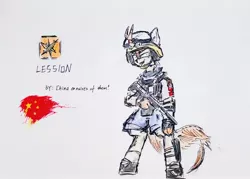 Size: 2150x1536 | Tagged: safe, derpibooru import, kirin, china, gun, image, jpeg, lession, rainbow six, weapon