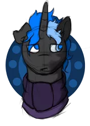 Size: 1370x1924 | Tagged: safe, artist:hrabiadeblacksky, derpibooru import, oc, oc:hrabia de black sky, unofficial characters only, pony, unicorn, blue background, blue eyes, image, png, simple background, solo, transparent background