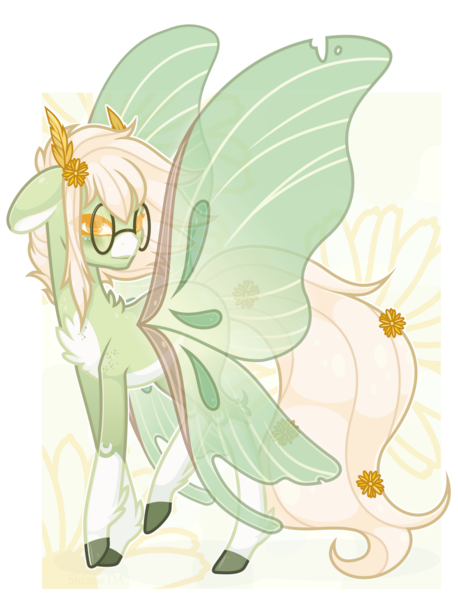 Size: 1280x1677 | Tagged: safe, artist:shizow, derpibooru import, oc, oc:lunar, pony, butterfly wings, glasses, image, png, solo, wings