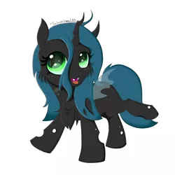 Size: 1080x1080 | Tagged: safe, artist:fajnyziomal, derpibooru import, queen chrysalis, changeling, changeling queen, pony, female, filly, foal, image, jpeg, solo