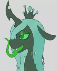 Size: 1710x2149 | Tagged: safe, artist:wild-thunder06, derpibooru import, queen chrysalis, changeling, changeling queen, female, image, long tongue, png, tongue out