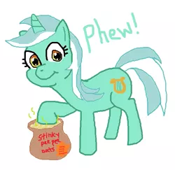Size: 617x600 | Tagged: safe, derpibooru import, lyra heartstrings, pony, unicorn, 4chan, food, image, ms paint, oats, png, simple background, stink lines, white background