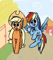 Size: 681x769 | Tagged: safe, artist:laya-21, derpibooru import, applejack, rainbow dash, appledash, cute, dashabetes, female, image, jackabetes, jpeg, lesbian, shipping