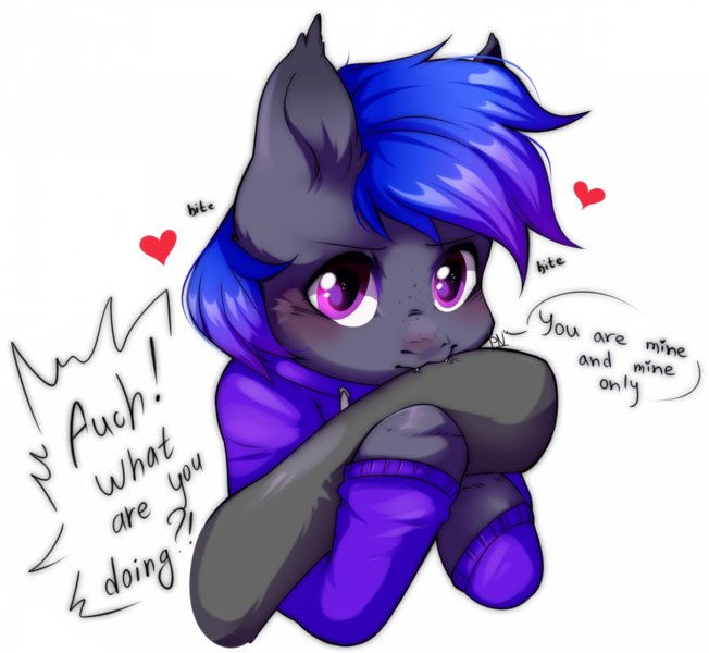 Size: 1920x1767 | Tagged: safe, artist:pledus, derpibooru import, oc, unofficial characters only, bat pony, pony, bat pony oc, bat wings, biting, clothes, commission, duo, female, heart, image, png, simple background, transparent background, wings, ych result