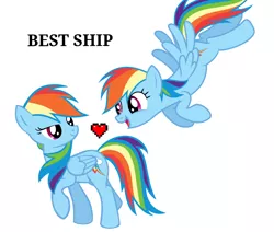 Size: 1182x1000 | Tagged: safe, derpibooru import, rainbow dash, pegasus, pony, best ship, dashdash, female, flying, folded wings, heart, image, lesbian, looking at each other, looking at someone, meme, otp, png, raised hoof, self ponidox, selfcest, shipping, simple background, text, vector, wat, white background, wings