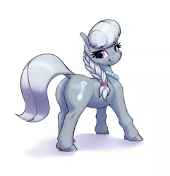 Size: 2286x2374 | Tagged: safe, artist:aquaticvibes, derpibooru import, silver spoon, earth pony, pony, butt, female, filly, foal, high res, image, plot, png, silverbutt, simple background, solo, white background