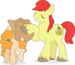 Size: 3351x2899 | Tagged: safe, artist:cirillaq, derpibooru import, bright mac, pear butter, earth pony, pony, februpony, female, hat, high res, image, male, mare, png, simple background, stallion, transparent background, unshorn fetlocks, vector
