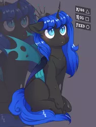 Size: 1920x2546 | Tagged: safe, artist:pledus, derpibooru import, oc, unofficial characters only, changeling, changeling queen, pony, blushing, commission, female, image, png, solo, ych result