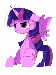 Size: 768x1024 | Tagged: safe, artist:pnpn_721, derpibooru import, twilight sparkle, twilight sparkle (alicorn), alicorn, pony, female, image, jpeg, mare, simple background, solo, solo female, twilight is not amused, unamused, white background