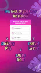 Size: 750x1334 | Tagged: safe, derpibooru import, official, my little pony: a new generation, g5, image, instagram, instagram story, jpeg, names, purple background, quiz, simple background