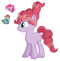 Size: 1280x1306 | Tagged: safe, artist:tenderrain-art, derpibooru import, meadowbrook, pinkie pie, oc, earth pony, pony, female, image, magical lesbian spawn, mare, offspring, parent:meadowbrook, parent:pinkie pie, png, simple background, transparent background