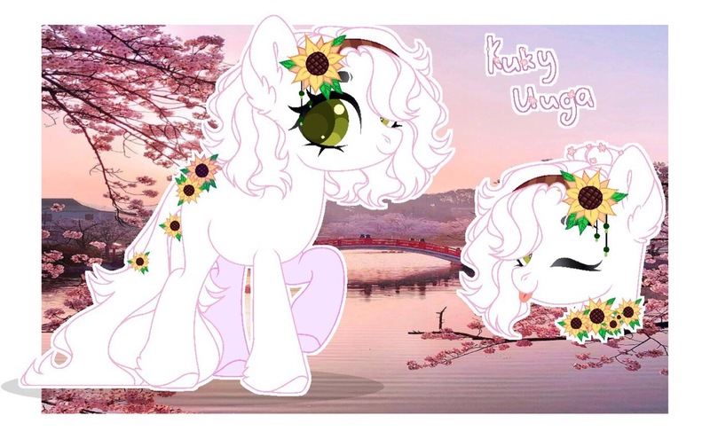 Size: 1280x792 | Tagged: safe, artist:kimio666, derpibooru import, oc, unofficial characters only, earth pony, pony, :p, duo, earth pony oc, eyelashes, flower, image, jpeg, one eye closed, outdoors, raised hoof, sunflower, tongue out, wink