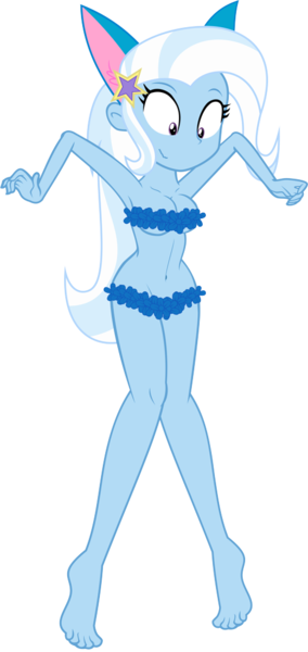 Size: 485x1024 | Tagged: suggestive, artist:jazz316, artist:videogamefan6, derpibooru import, trixie, human, equestria girls, adorasexy, belly button, breasts, cleavage, cute, diatrixes, female, flower bikini, functionally nude, image, looking down, midriff, png, sexy, simple background, solo, solo female, transparent background