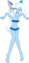 Size: 485x1024 | Tagged: suggestive, artist:jazz316, artist:videogamefan6, derpibooru import, trixie, human, equestria girls, adorasexy, belly button, breasts, cleavage, cute, diatrixes, female, flower bikini, functionally nude, image, looking down, midriff, png, sexy, simple background, solo, solo female, transparent background