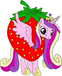 Size: 1280x1588 | Tagged: safe, artist:kigtoons, derpibooru import, princess cadance, alicorn, friendship is magic, berry, berry costume, clothes, costume, food, food costume, image, my little pony, png, strawberry, strawberry costume