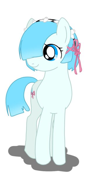 Size: 630x1200 | Tagged: safe, artist:namaenonaipony, derpibooru import, ponified, earth pony, pony, anime, image, jpeg, re:zero, rem, simple background, white background