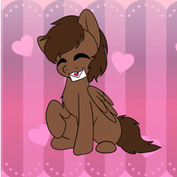 Size: 720x719 | Tagged: safe, artist:bluemoon, derpibooru import, oc, oc:mazz, pegasus, pony, animated, commission, cute, dancing, folded wings, gif, heart, holiday, image, letter, male, shaking, sitting, solo, stallion, valentine, valentine's day, wings