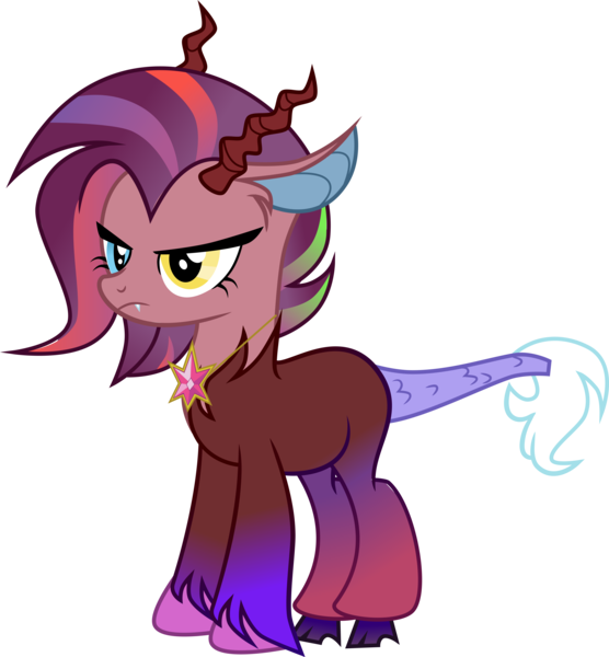 Size: 9355x10099 | Tagged: safe, artist:shootingstarsentry, derpibooru import, oc, oc:galaxy, draconequus, absurd resolution, female, heterochromia, image, offspring, parent:cosmos, parent:discord, parents:coscord, png, simple background, solo, transparent background, vector