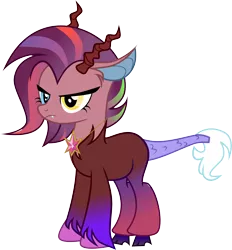 Size: 9355x10099 | Tagged: safe, artist:shootingstarsentry, derpibooru import, oc, oc:galaxy, draconequus, absurd resolution, female, heterochromia, image, offspring, parent:cosmos, parent:discord, parents:coscord, png, simple background, solo, transparent background, vector