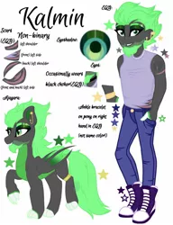 Size: 1150x1500 | Tagged: safe, artist:teonnakatztkgs, derpibooru import, oc, unofficial characters only, bat pony, equestria girls, bat pony oc, bat wings, beard, clothes, duo, ear piercing, equestria girls-ified, facial hair, image, jpeg, makeup, male, pants, piercing, raised hoof, reference sheet, simple background, white background, wings