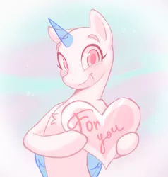Size: 4768x5000 | Tagged: safe, artist:littmosa, derpibooru import, pony, commission, holiday, image, looking at you, open mouth, png, smiling, smiling at you, valentine's day, your character here