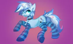 Size: 2733x1667 | Tagged: suggestive, artist:jazzynsfw, derpibooru import, oc, unofficial characters only, pony, unicorn, :p, blushing, butt, chest fluff, clothes, cutie mark, image, jpeg, socks, solo, striped socks, tongue out