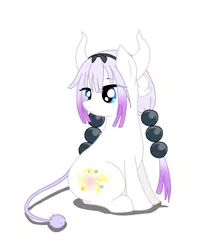 Size: 972x1200 | Tagged: safe, artist:namaenonaipony, derpibooru import, ponified, earth pony, pony, image, jpeg, kanna kamui, kobayashi-san chi no maid dragon, simple background, white background