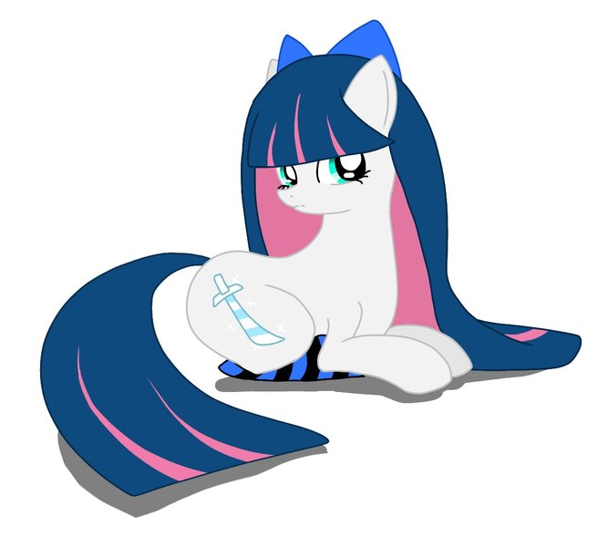 Size: 1200x1080 | Tagged: safe, artist:namaenonaipony, derpibooru import, ponified, earth pony, pony, clothes, image, jpeg, panty and stocking with garterbelt, simple background, socks, stocking anarchy, stockings, thigh highs, white background