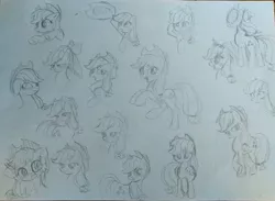 Size: 1475x1080 | Tagged: safe, artist:namaenonaipony, derpibooru import, applejack, cat, earth pony, pony, bow, catified, hair bow, image, jpeg, missing accessory, silly, silly pony, sketch, solo, species swap, spooky, traditional art