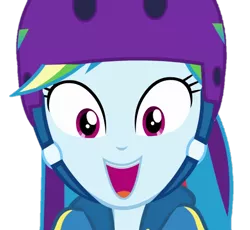 Size: 783x720 | Tagged: safe, derpibooru import, edit, edited screencap, screencap, rainbow dash, equestria girls, equestria girls series, sic skateboard, spoiler:eqg series (season 2), background removed, cute, dashabetes, female, helmet, image, looking at you, not a vector, open mouth, open smile, png, rainbow dash is best facemaker, simple background, smiling, smiling at you, solo, staring into your soul, transparent background