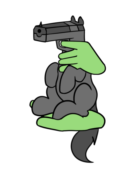 Size: 570x720 | Tagged: safe, artist:neuro, oc, oc:anon, ponified, unofficial characters only, gun pony, human, object pony, original species, pony, unicorn, chubby, disembodied hand, gun, hand, horn, image, png, simple background, transparent background, weapon