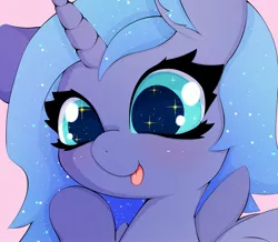 Size: 2750x2400 | Tagged: safe, alternate version, artist:zokkili, derpibooru import, princess luna, alicorn, pony, bust, female, filly, foal, image, jpeg, sparkly eyes, wingding eyes, woona, younger