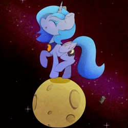 Size: 4095x4095 | Tagged: safe, artist:zokkili, derpibooru import, princess luna, alicorn, pony, female, filly, foal, image, jpeg, moon, woona, younger