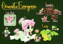 Size: 3877x2722 | Tagged: safe, artist:lovinglypromise, derpibooru import, oc, oc:amanita everggreen, earth pony, pony, female, flower, image, mare, mushroom, png, solo