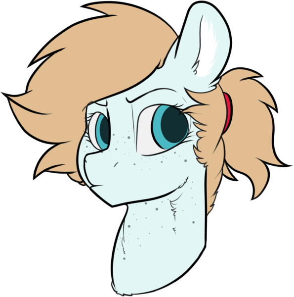 Size: 1026x1035 | Tagged: safe, artist:cold blight, derpibooru import, oc, oc:cold blight, unofficial characters only, :c, >:c, cute, freckles, frown, image, png, ponytail, simple background, solo, transparent background