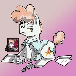 Size: 3000x3000 | Tagged: safe, artist:wulfums, derpibooru import, svengallop, oc, oc:velveteen, earth pony, pony, februpony, gay, gay marriage, image, male, older, png, solo, world's best boss