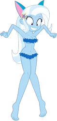 Size: 485x1024 | Tagged: suggestive, artist:jazz316, artist:videogamefan6, derpibooru import, trixie, human, equestria girls, adorasexy, belly button, breasts, cleavage, cute, diatrixes, embarrassed, female, flower bikini, functionally nude, grin, image, looking down, midriff, png, sexy, simple background, smiling, solo, solo female, transparent background