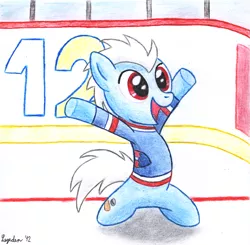 Size: 2471x2422 | Tagged: safe, artist:legeden, derpibooru import, oc, hockey, ice hockey, image, png, slovakia, solo, sports, traditional art