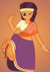 Size: 1784x2585 | Tagged: suggestive, artist:lilihoof, derpibooru import, saffron masala, human, equestria girls, clothes, crying, dress, feet, fetish, foot fetish, foot focus, image, india, indian, ouch, pain, png, saffronfeet, sari, sole, soles, solo, thorn, thorns