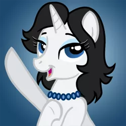Size: 450x450 | Tagged: safe, artist:tim-kangaroo, derpibooru import, ponified, pony, unicorn, 2014, female, image, jewelry, kazumi evans, necklace, pearl necklace, png, solo, solo female
