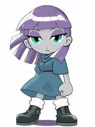 Size: 1536x2048 | Tagged: safe, artist:batipin, derpibooru import, maud pie, equestria girls, action pose, badass, chibi, female, image, implied dragonball super, implied dragonball z, jpeg, looking at you, solo, the fire in her eyes