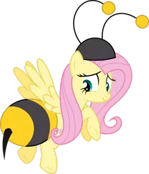 Size: 2265x2647 | Tagged: safe, artist:dasprid, derpibooru import, fluttershy, pegasus, pony, it ain't easy being breezies, season 4, animal costume, bee costume, clothes, costume, female, flutterbee, high res, image, png, simple background, transparent background, vector