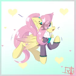 Size: 2000x2000 | Tagged: safe, derpibooru import, fluttershy, pegasus, my little pony: the manga, ear fluff, gradient background, heart, image, png, solo