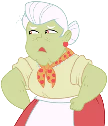 Size: 7011x8157 | Tagged: safe, artist:wissle, derpibooru import, granny smith, equestria girls, absurd resolution, angry, clothes, disapproval, female, hand on hip, image, indignant, png, simple background, transparent background, vector