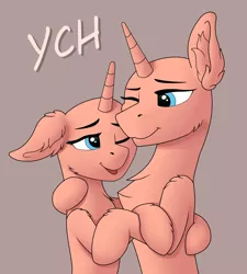 Size: 1952x2169 | Tagged: safe, artist:fess, derpibooru import, pony, chest fluff, commission, female, floppy ears, hug, image, male, mare, png, ych example, ych sketch, your character here