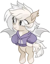 Size: 1920x2427 | Tagged: safe, artist:cirillaq, derpibooru import, oc, oc:cuddy, bat pony, pony, clothes, female, filly, foal, hoodie, image, png, simple background, solo, transparent background