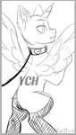 Size: 348x612 | Tagged: suggestive, artist:leah minik, derpibooru import, pony, clothes, collar, commission, image, png, socks, stockings, thigh highs, ych sketch, your character here