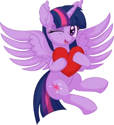 Size: 6214x6835 | Tagged: safe, artist:cyanlightning, derpibooru import, twilight sparkle, alicorn, pony, .svg available, absurd resolution, female, heart, heart pillow, image, looking at you, mare, pillow, png, simple background, smiling, solo, transparent background, vector