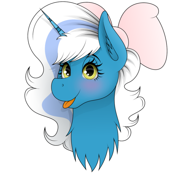 Size: 1000x1000 | Tagged: safe, artist:zeronitroman, derpibooru import, oc, oc:fleurbelle, alicorn, pony, :p, alicorn oc, blushing, bow, female, hair bow, horn, image, mare, png, simple background, tongue out, transparent background, wingding eyes, wings, yellow eyes